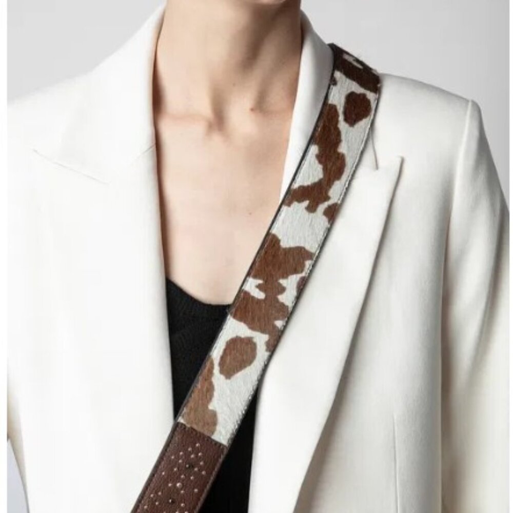 ZADIG & VOLTAIRE Shoulder Strap / Bag Strap (Reversible - Cow Print / Brown)